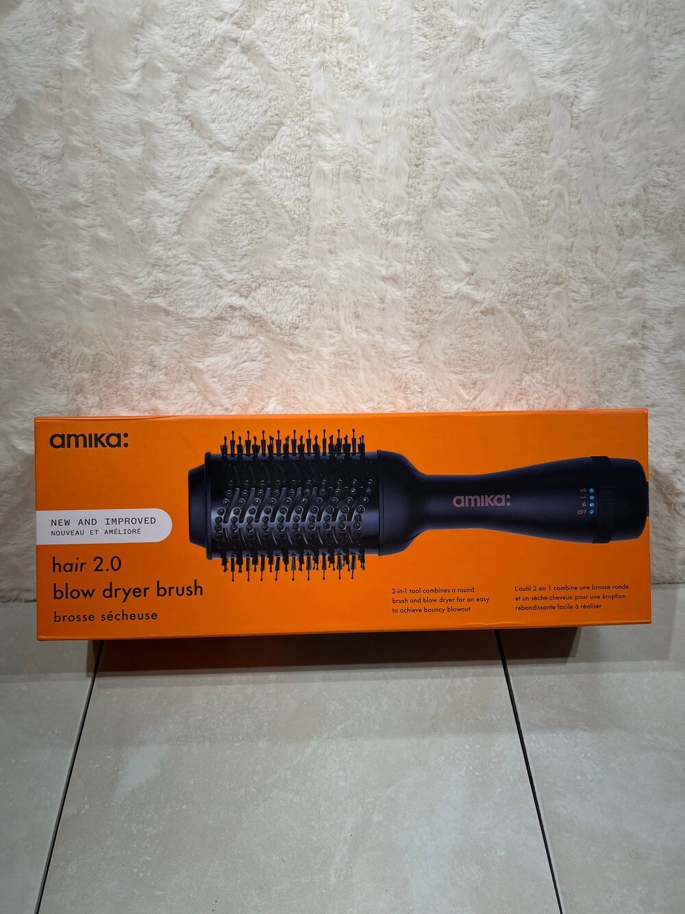 Amika Hair 2.0 Blow Dryer Brush Round Hot Air Styler Black New In Box